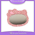 Pu square kitty shaped cheap pocket makeup mirror for promotion gift